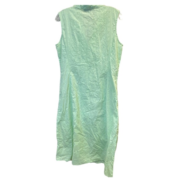 Gayle Burbank Green Floral Embroidery Open Dress Size 10P - Picture 2 of 11